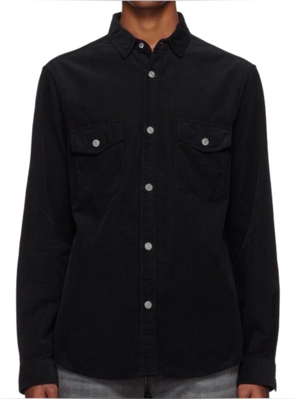 Frame Mens Regular Fit Long Sleeve Button Up Corduroy Shirt Sz M Men’s 
May A-2)